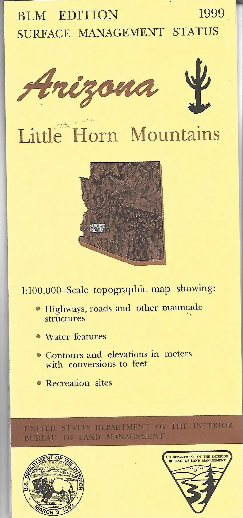 1999 Little Horn Mountains Surface Management Status 1:100,000-Scale Topographic Map (60X30-Minute Quadrangle) 1