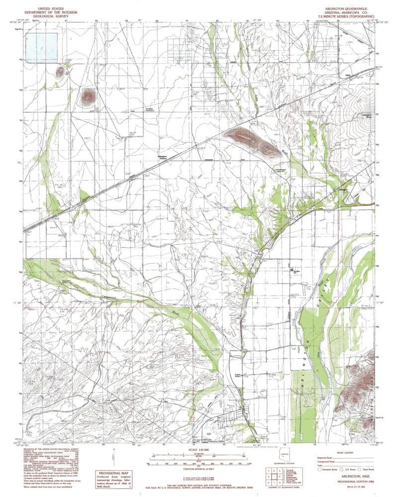 Arlington, Arizona 7.5'×7.5' [Map] United States Geological Survey 1