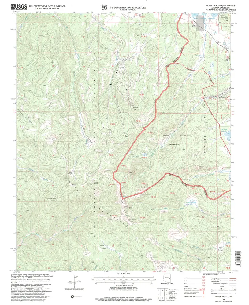 Mount Baldy, Arizona 1997 (7.5'×7.5' Topographic Quadrangle) 1