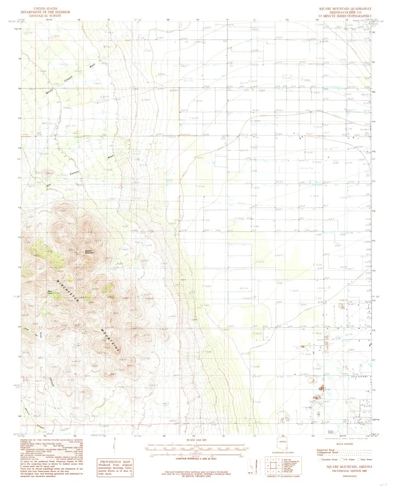 Square Mountain, Arizona [Map] United Stated Geological Survey 1