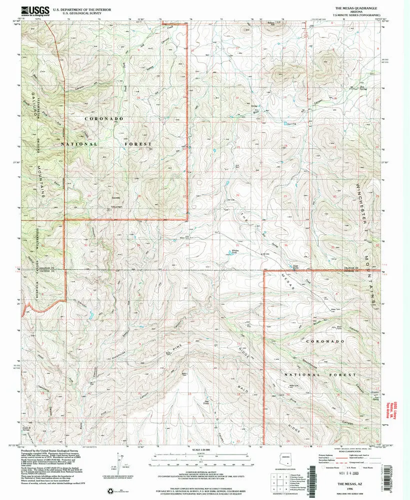 The Mesas, Arizona 7.5' [Map] United Stated Geological Survey 1