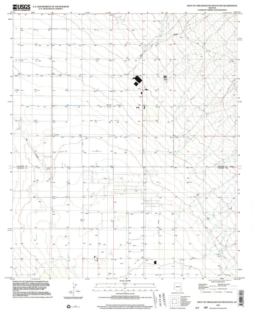 West Of Greasewood Mtn, Arizona 7.5' [Map] United Stated Geological Survey 1