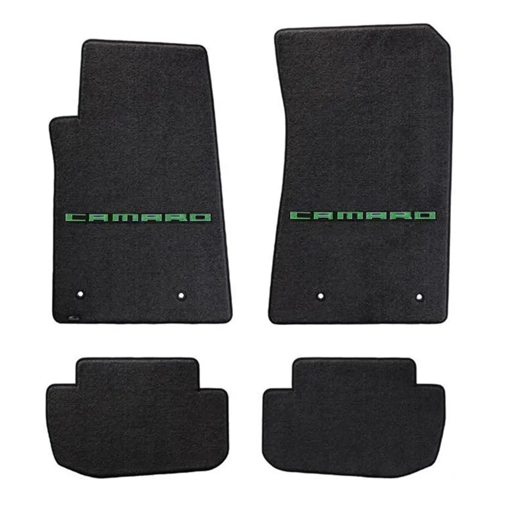 Camaro Floor Mats 4 Pc. Set (Green Lettering) 1