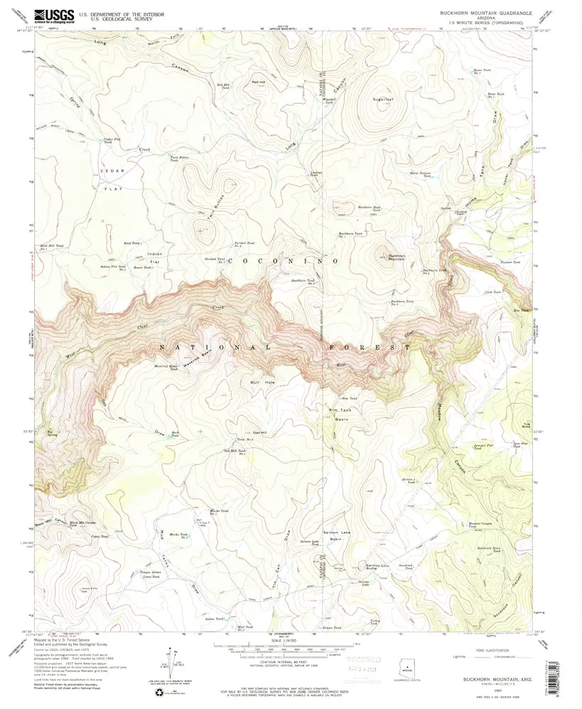 Buckhorn Mountain, Arizona [Map] U.S. Geological Survey 1