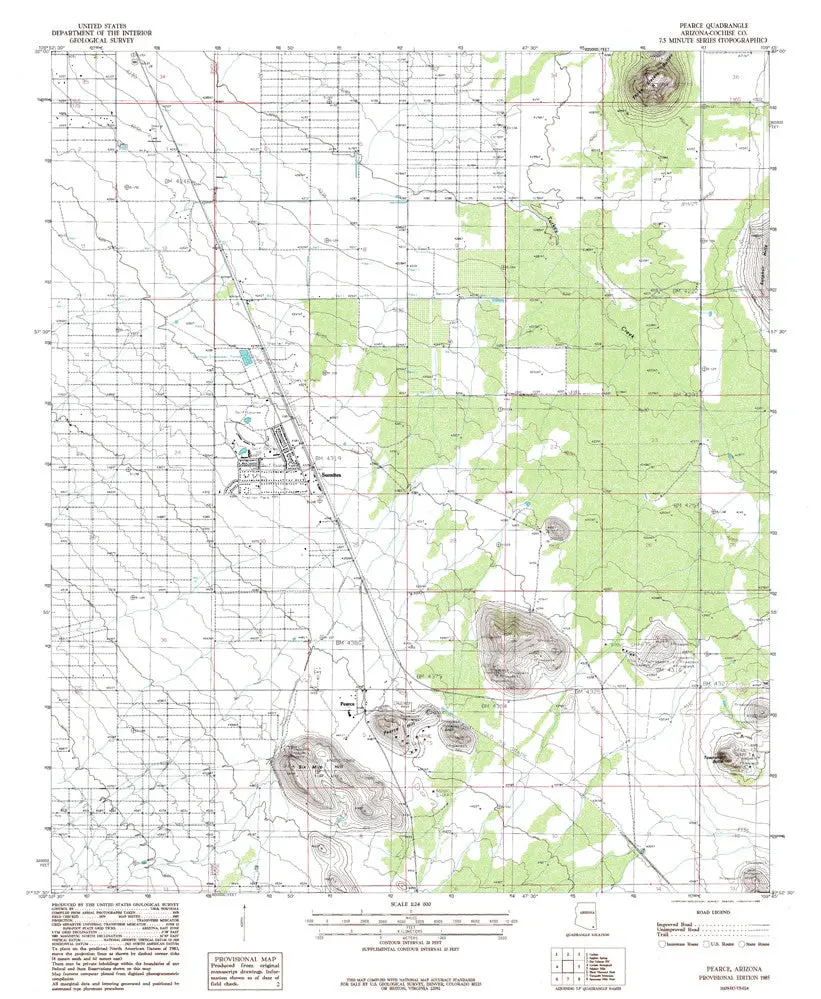 Pearce, Arizona 7.5' [Map] United Stated Geological Survey 1