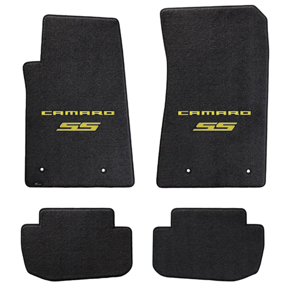 Camaro Ss Floor Mats 4 Pc. Set (Yellow Lettering & Ss Logo) 1