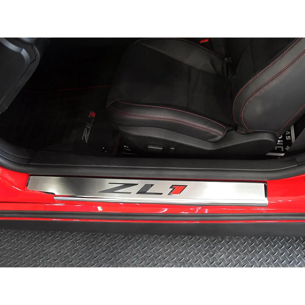 Camaro Zl1 Door Sill Plates - Stainless Steel Executive Style 1