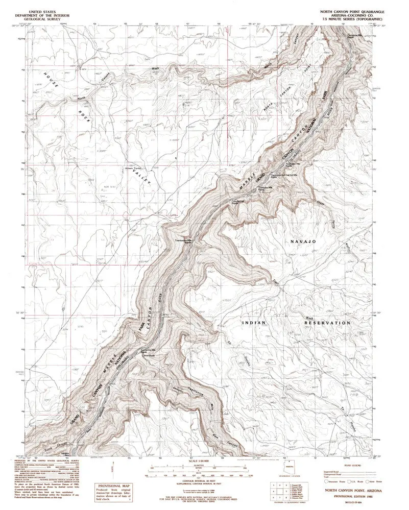 North Canyon Point, Arizona 7.5' [Map] United Stated Geological Survey 1