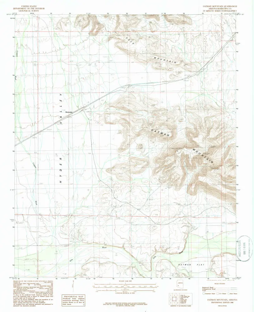 Oatman Mtn 7.5' Az 1986 Pe Map United States Geological Survey 1