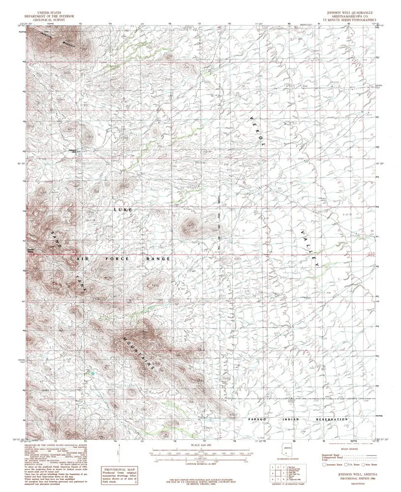 Johnson Well, Arizona (7.5'×7.5' Topographic Quadrangle) [Map] United Stated Geological Survey 1
