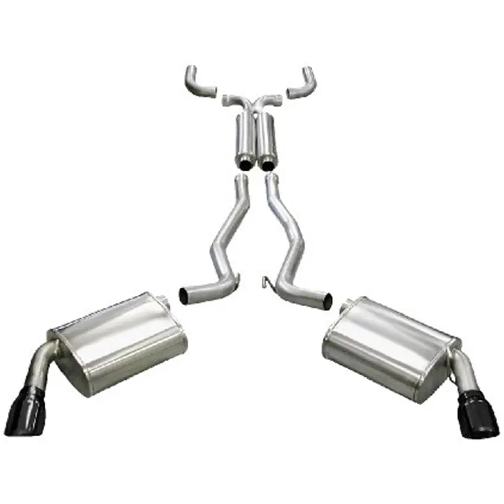 Camaro 3.6L V6 Sport Cat-Back System W- Xo Crossover 4.0" Black Pro-Series Tips - Corsa 1
