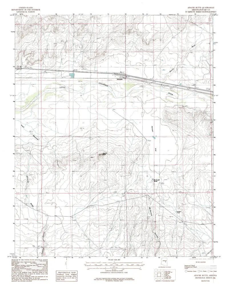Apache Butte, Arizona 7.5' [Map] United Stated Geological Survey 1