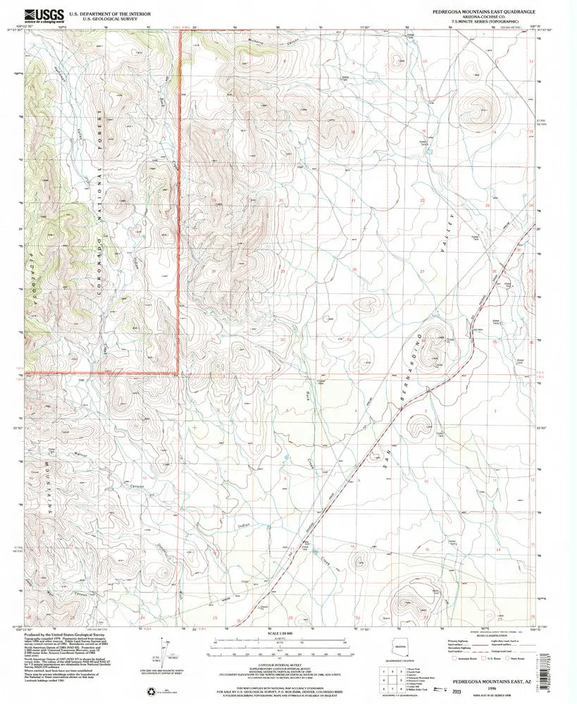 Pedregosa Mtns East, Arizona [Map] United Stated Geological Survey 1