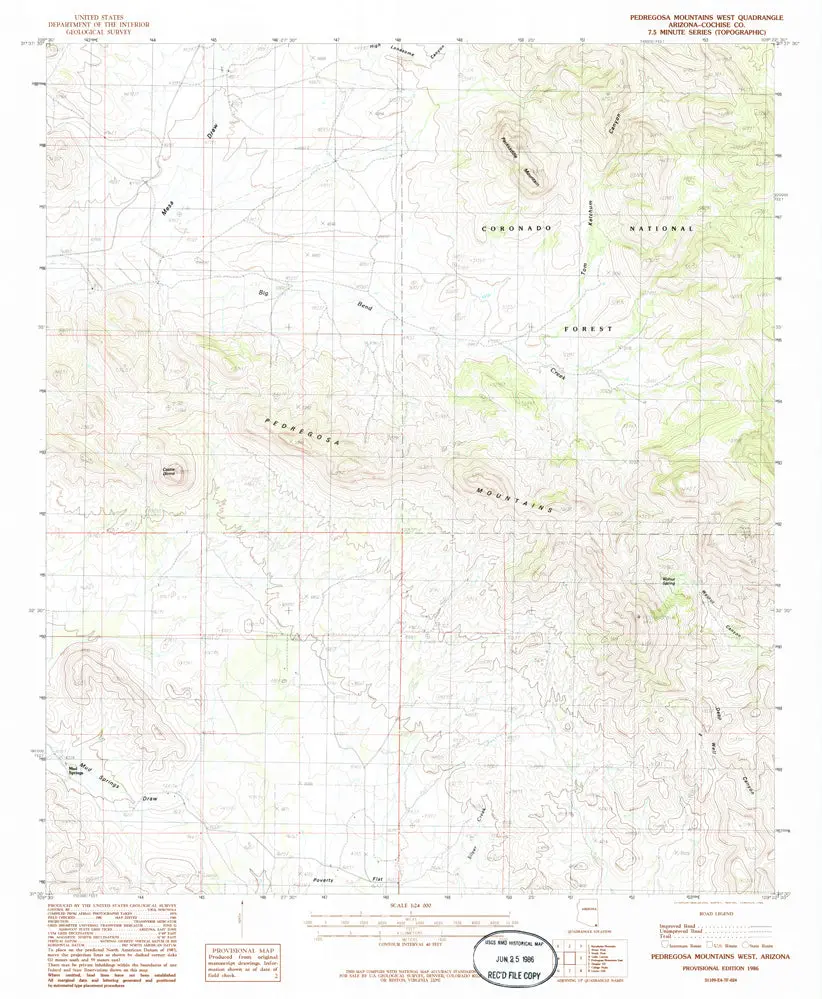 Pedregosa Mtns West, Arizona [Map] United Stated Geological Survey 1