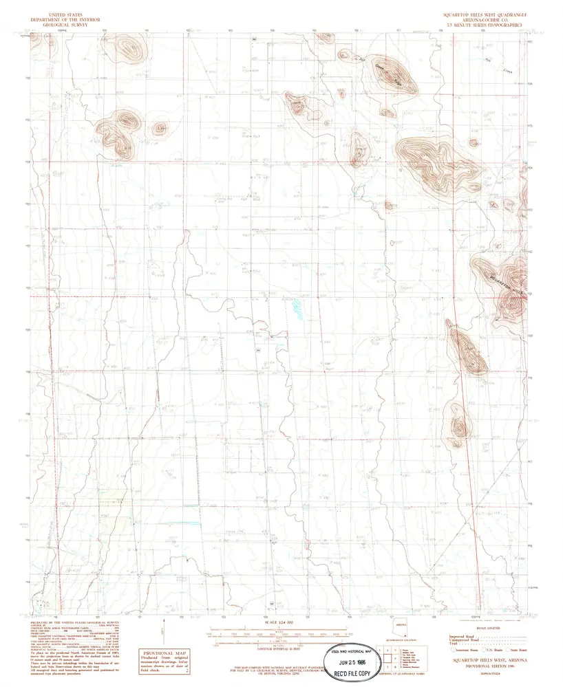 Squaretop Hills West, Arizona [Map] United Stated Geological Survey 1