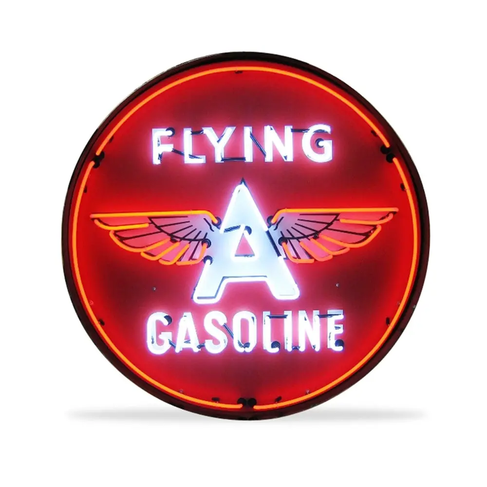 Flying A Gasoline 36 Inch Neon Sign In Metal Can 1
