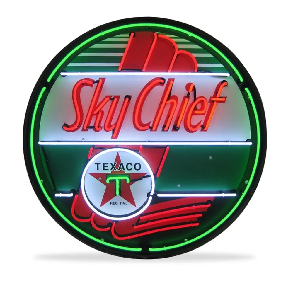 Texaco Sky Chief 36 Inch Neon Sign In Metal Can 1