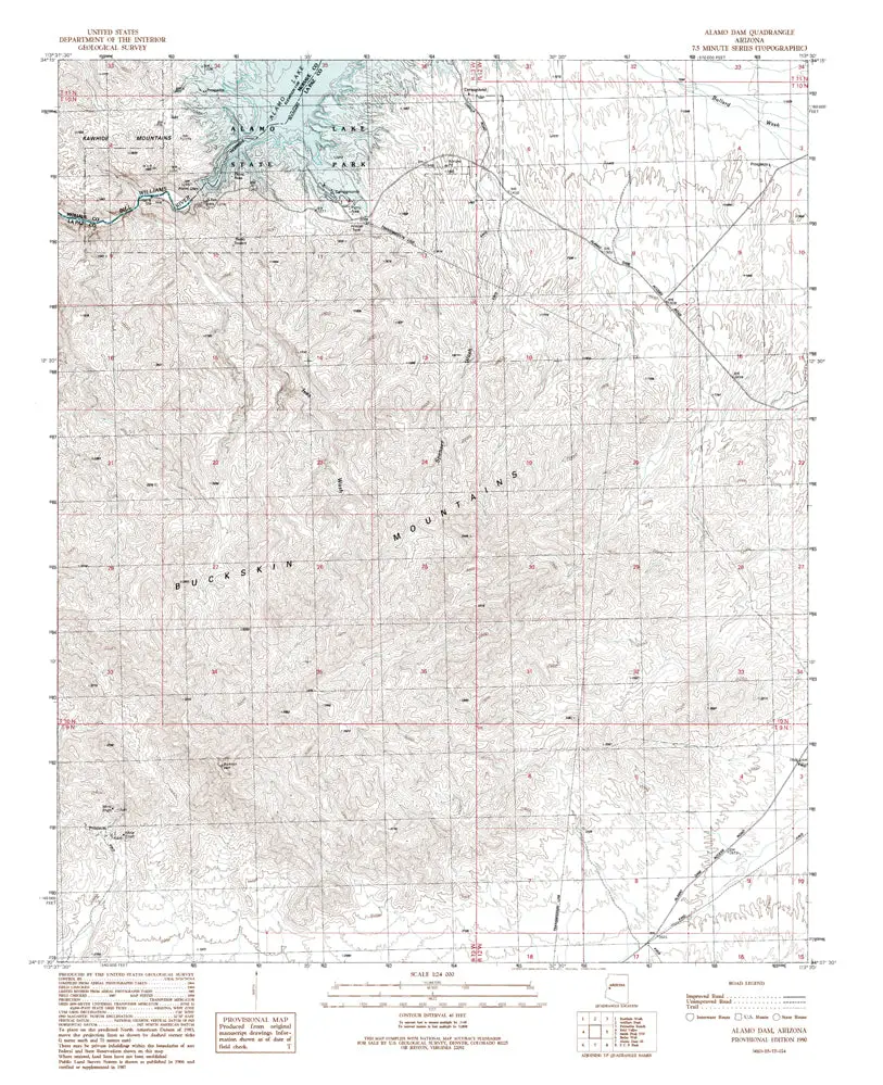 Alamo Dam, Arizona 1990 (7.5'×7.5' Topographic Quadrangle) 1