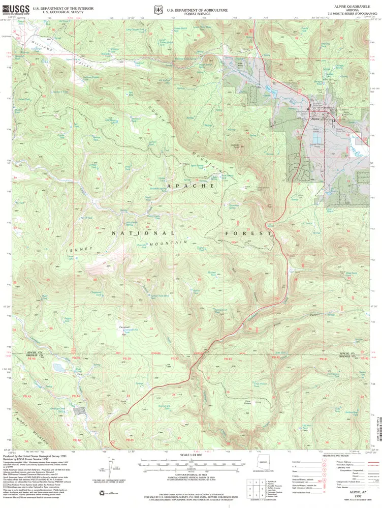 Alpine, Arizona 1997 (7.5'×7.5' Topographic Quadrangle) 1