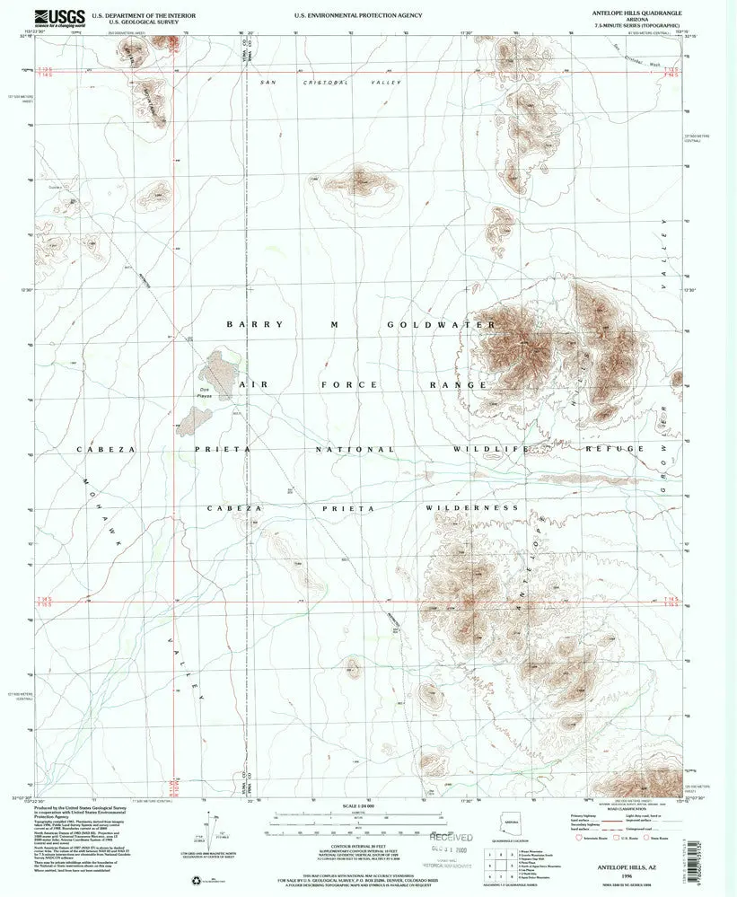 Antelope Hills, Arizona 7.5' [Map] United Stated Geological Survey 1