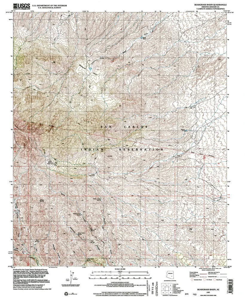 Beargrass Basin, Arizona 7.5' [Map] United Stated Geological Survey 1