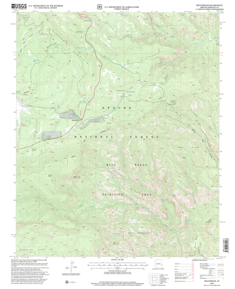 Beaverhead, Arizona 1997 (7.5'×7.5' Topographic Quadrangle) 1