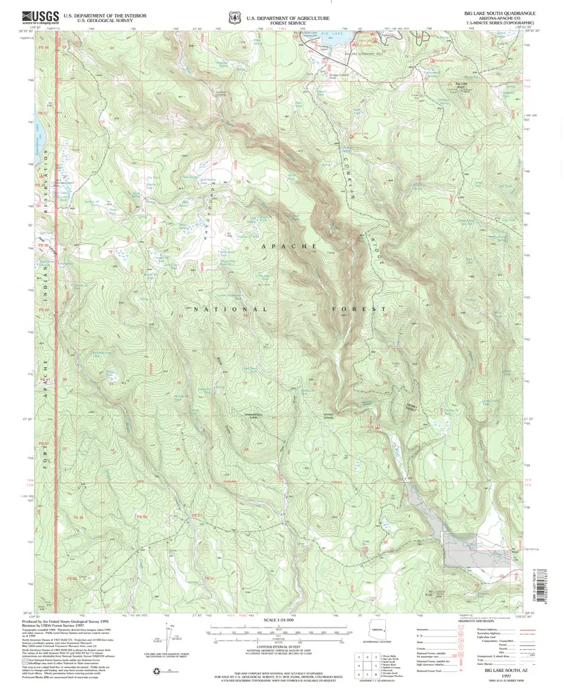 Big Lake South, Arizona (7.5'×7.5' Topographic Quadrangle) 1