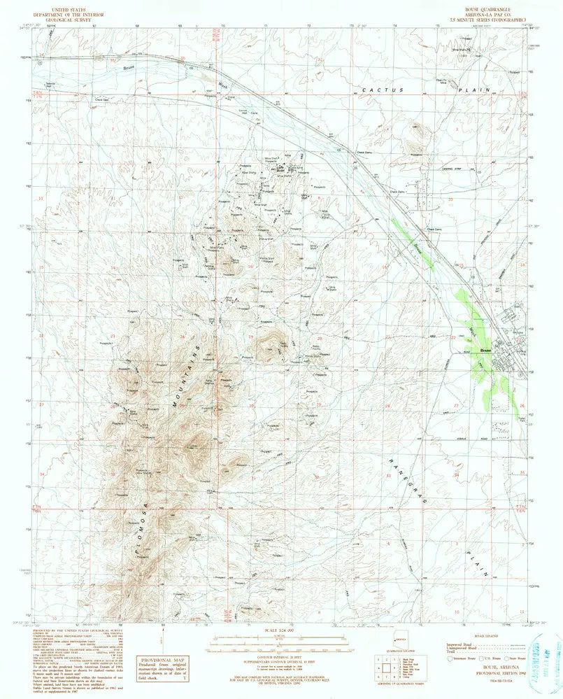 Bouse 7.5' Arizona 1990 [Map] United Stated Geological Survey 1