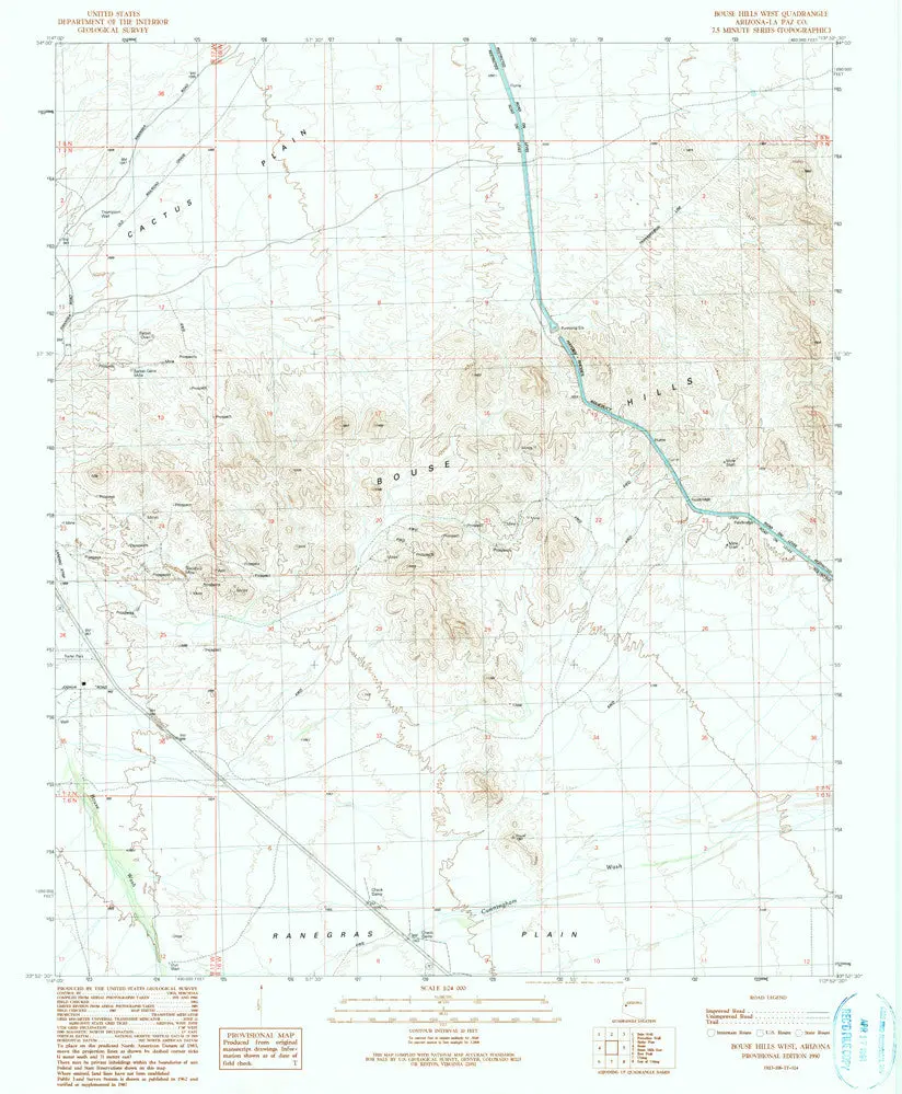 Bouse Hills West, Arizona 7.5' [Map] United Stated Geological Survey 1