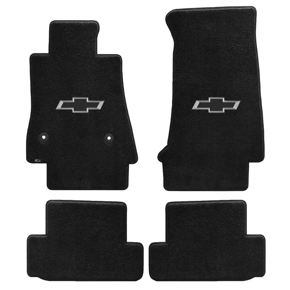 2016+ Camaro Floor Mats 4 Pc. Set (Silver Bowtie) 1