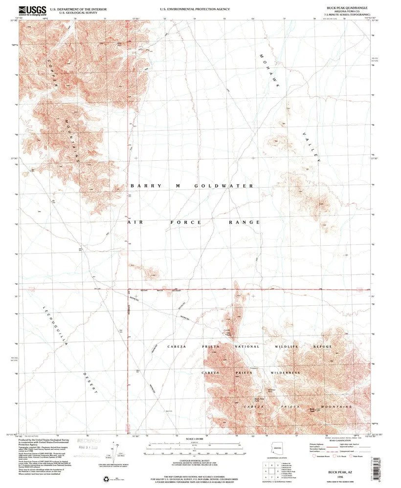 Buck Peak, Arizona 7.5' [Map] United Stated Geological Survey 1