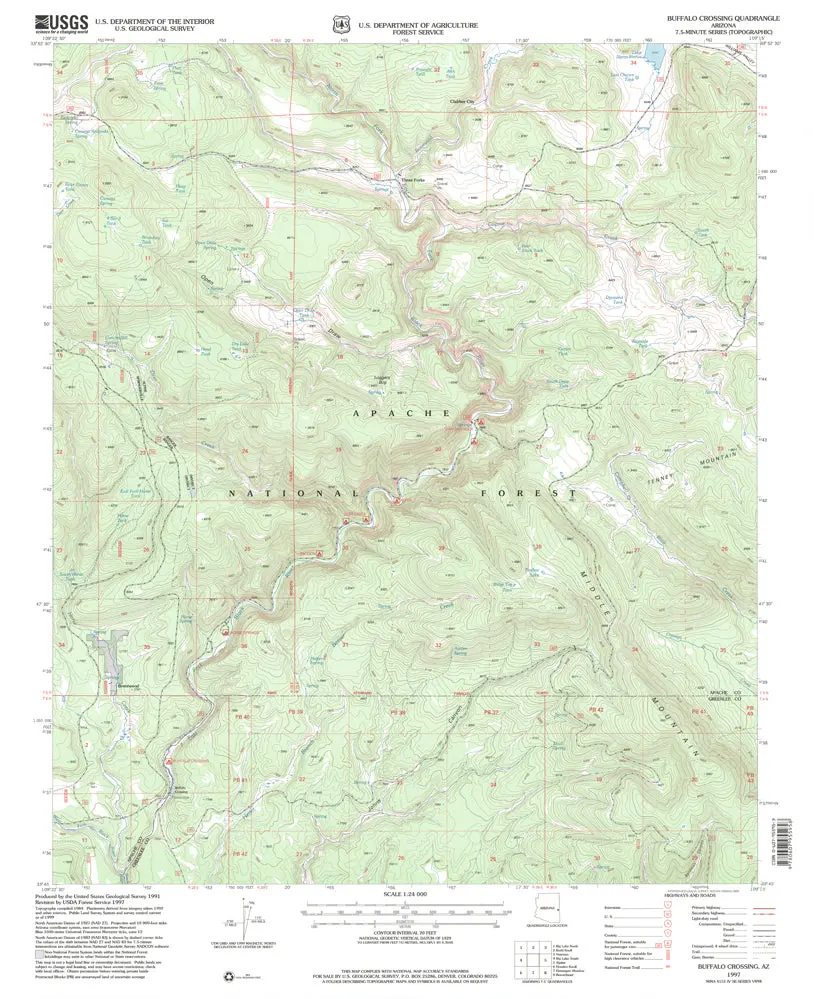 Buffalo Crossing, Arizona 1997 (7.5'×7.5' Topographic Quadrangle) 1