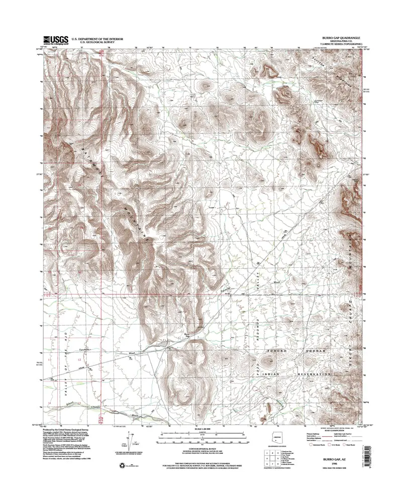 Burro Gap Quadrangle, Arizona--Pima Co: 7.5 Minute Series (Topographic) Geological Survey (U.S.) 1