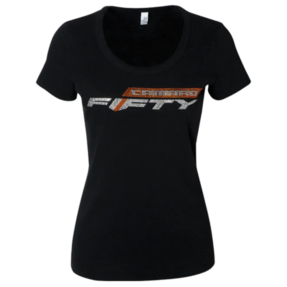 Ladies Camaro Fifty Rhinestone Tee 1