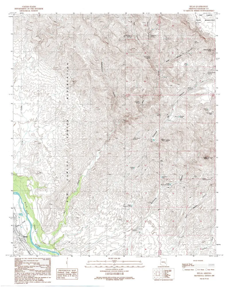 Bylas, Arizona 7.5' [Map] United Stated Geological Survey 1