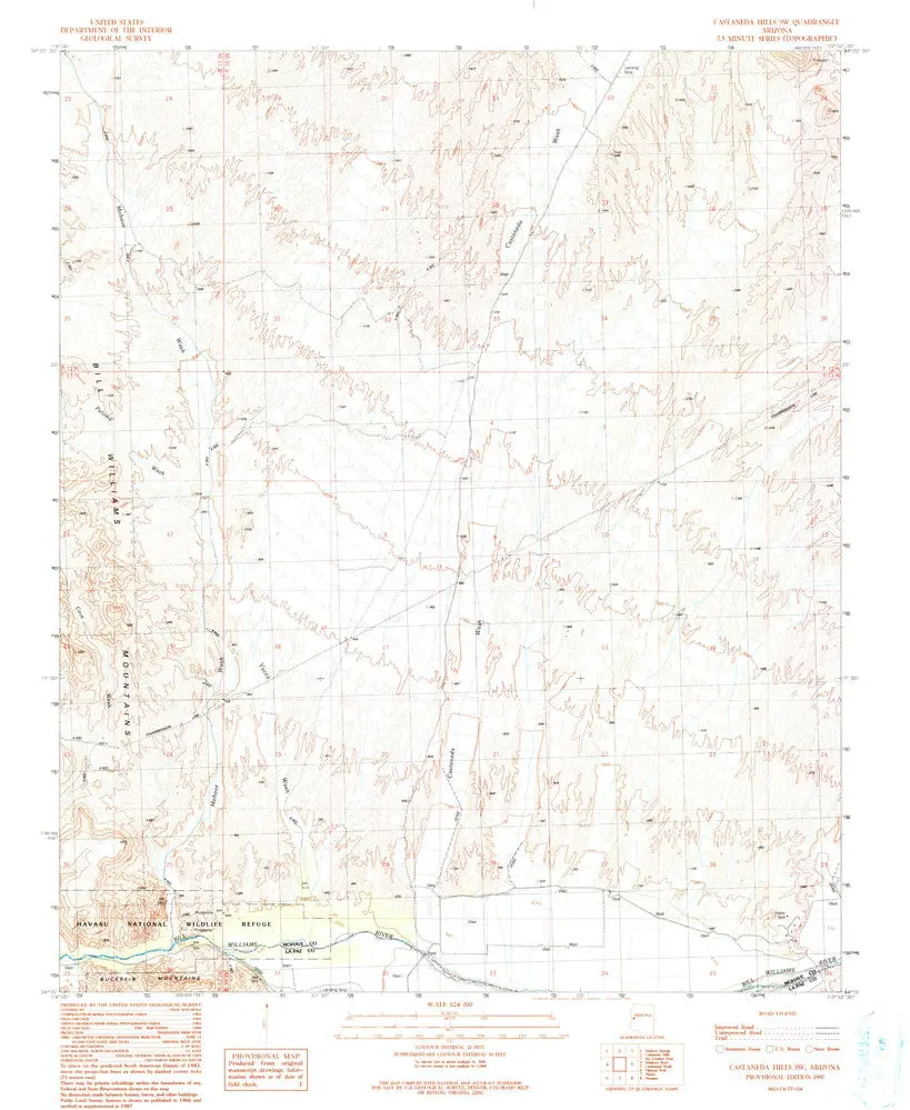 Castaneda Hills Sw, Arizona 7.5' [Map] United Stated Geological Survey 1