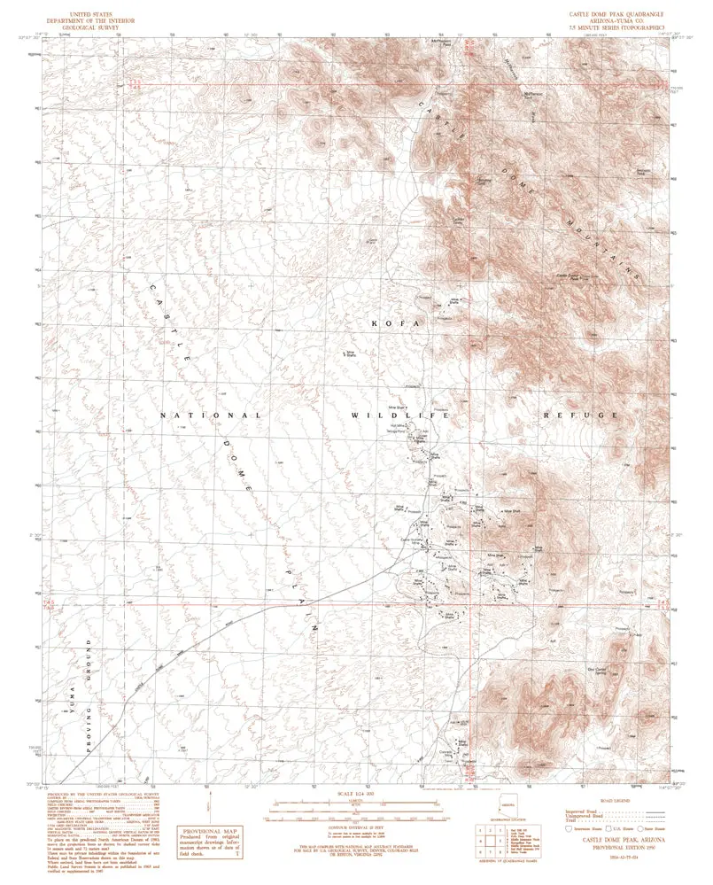 Castle Dome Peak, Arizona [Map] United Stated Geological Survey 1