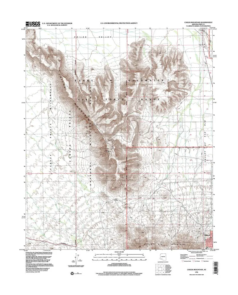 Childs Mountain, Arizona 7.5' [Map] United Stated Geological Survey 1
