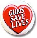Guns Save Lives — Tasteful 1-1/2" Size Buttons 5-Pack 1