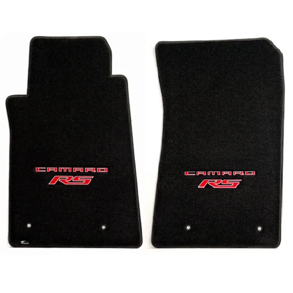 Camaro Rs Floor Mats 2 Pc. Set (Red Lettering & Rs Logo) 1