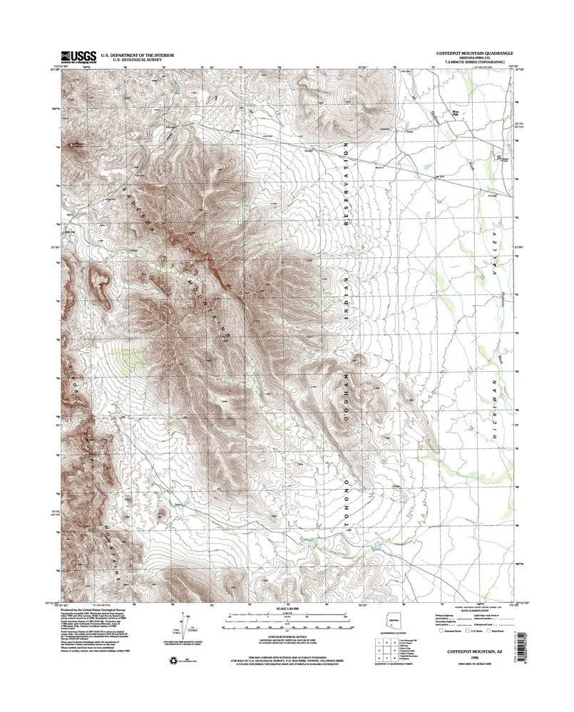 Coffeepot Mtn, Arizona 7.5' [Map] United Stated Geological Survey 1