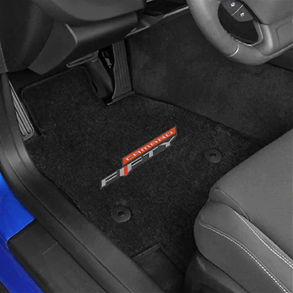 2016+ Camaro Floor Mats 4 Pc. Set (Camaro Fifty Logo) 1