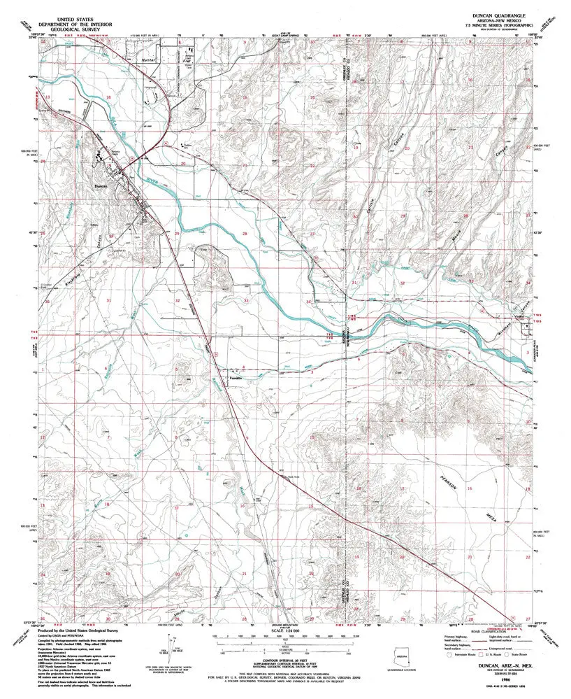 Duncan, Arizona-New Mexico 7.5' [Map] United Stated Geological Survey 1