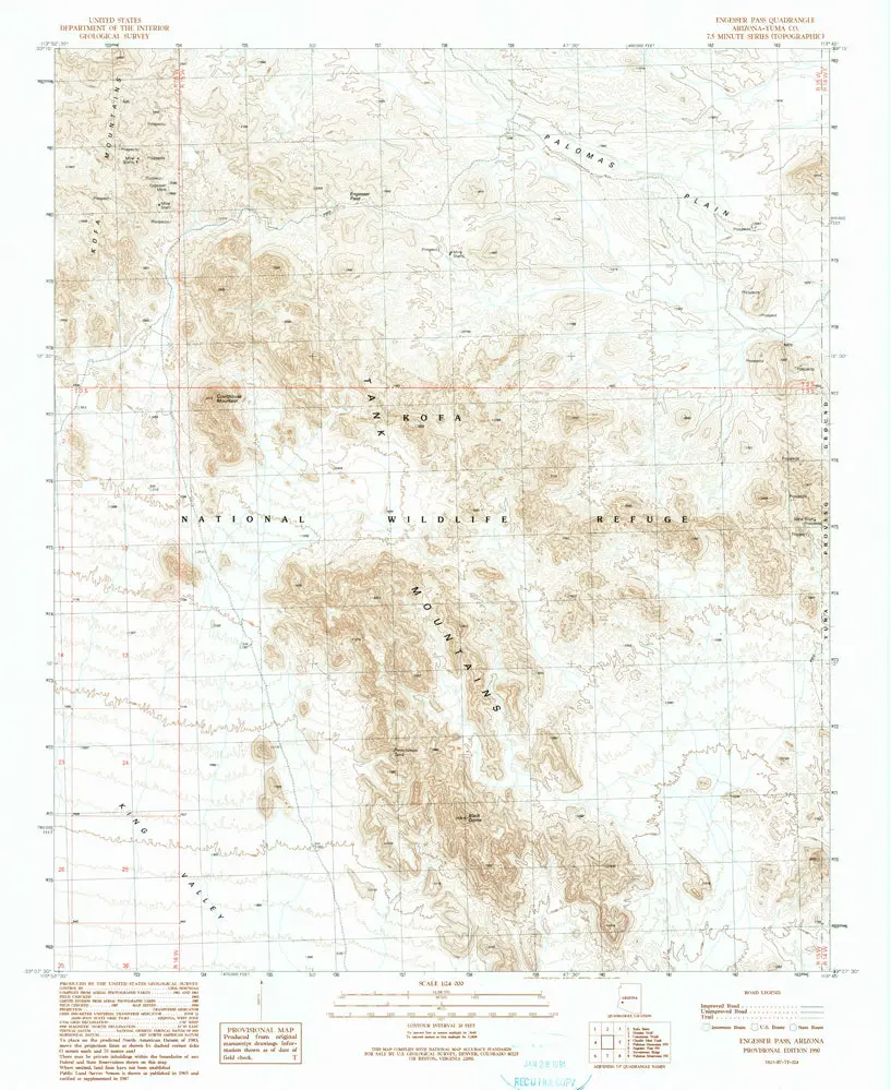 Engesser Pass, Arizona [Map] United Stated Geological Survey 1