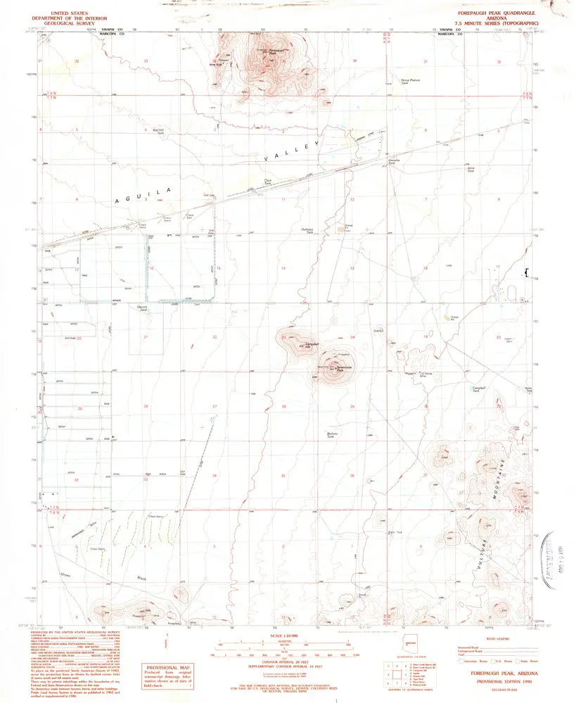 Forepaugh Peak, Arizona [Map] United Stated Geological Survey 1