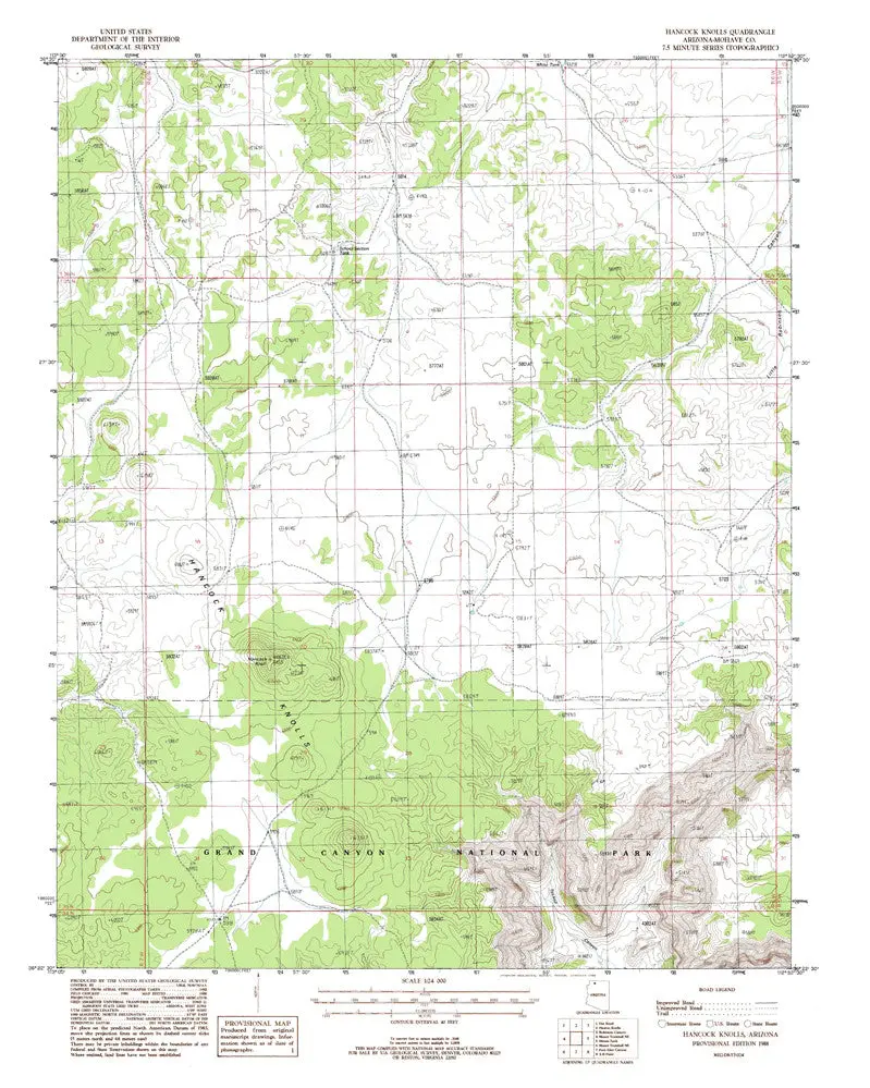 Hancock Knolls, Arizona 7.5' [Map] United Stated Geological Survey 1