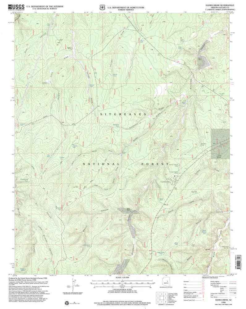 Hanks Draw, Az 7.5' 1998 [Map] United States Geological Survey 1