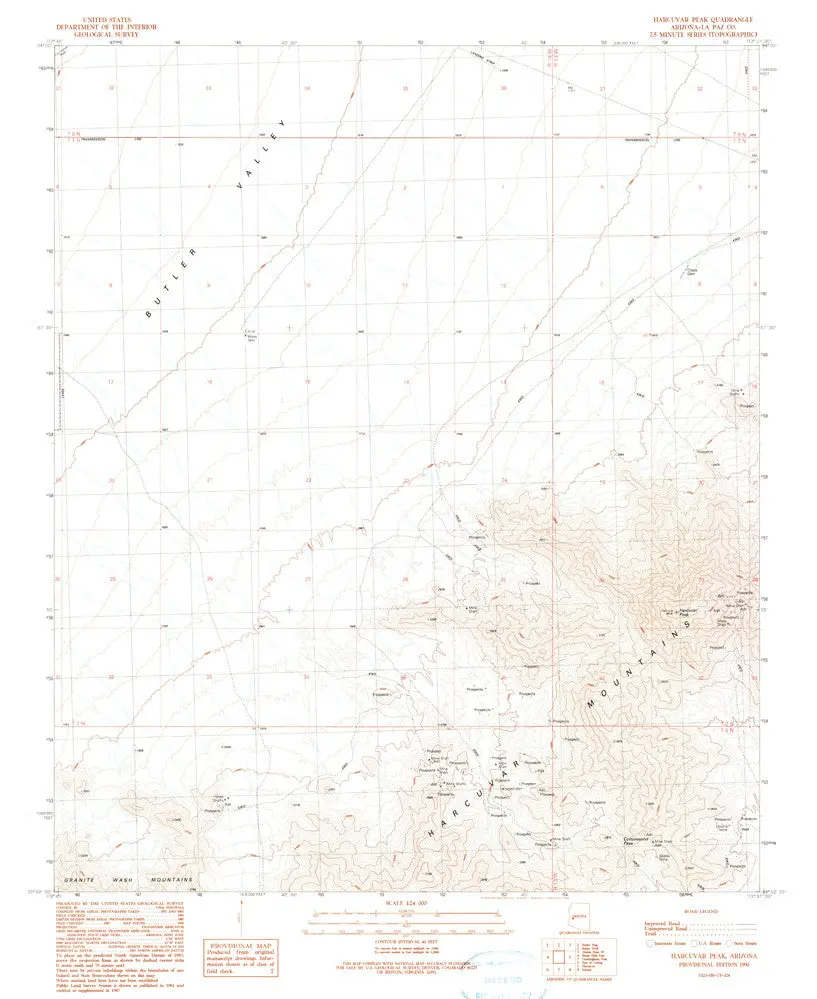 Harcuvar Peak, Arizona [Map] United Stated Geological Survey 1
