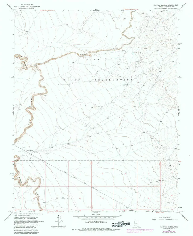 Canyon Diablo, Arizona [Map] United Stated Geological Survey 1
