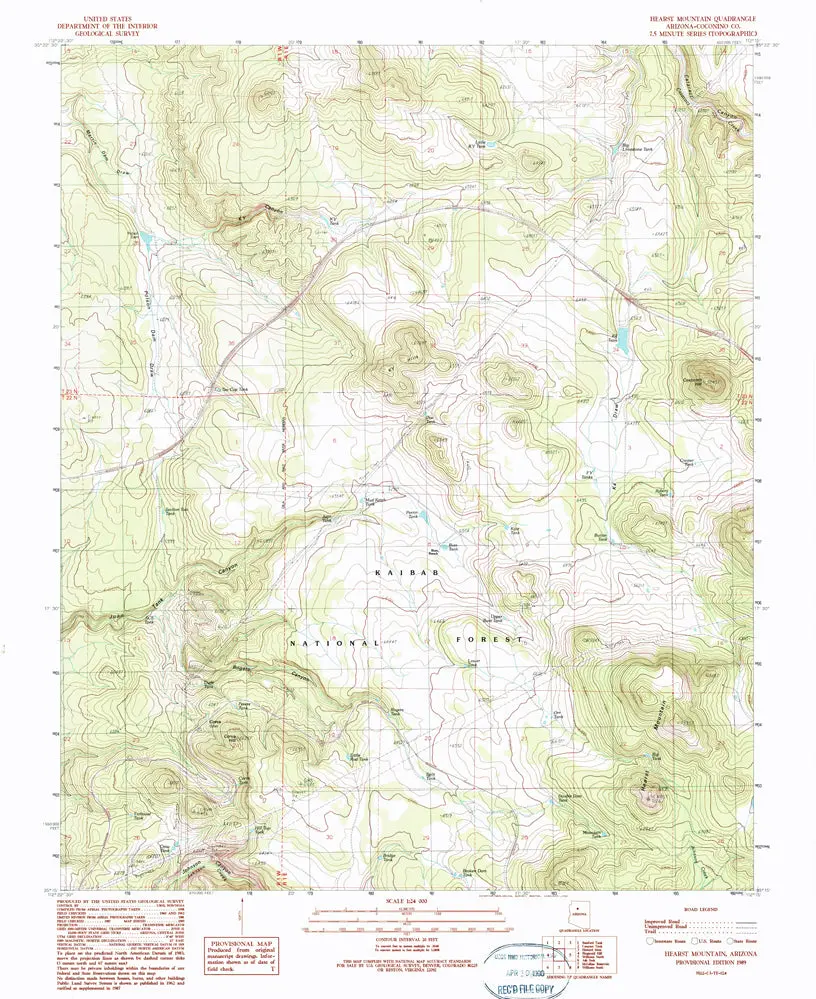 Hearst Mtn, Az 7.5' Pe 1989 [Map] United States Geological Survey 1
